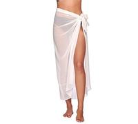 FDEETY Pareo Mare Donna, Sarong Beachwear Wrap Gonne Sexy Elegante Beach Pareo Bikini Sciarpe Dress, Beige