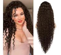 FDEETY Parrucca Riccio Ondulato Lunga Coda Cavallo Cordoncino Sintetica Naturale Capelli Volumizzante Estensione
