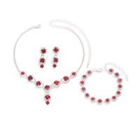 FDEETY Parure Gioielli Donna Cristallo Rotondo Collana Bracciale Orecchini Elegante Cerimonia Matrimonio Strass Brillanti Lusso