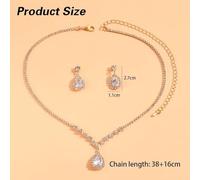 FDEETY Parure Gioielli Donna Goccia Cristallo Collana Orecchini Set Elegante Brillante Cerimonia Matrimonio Accessori