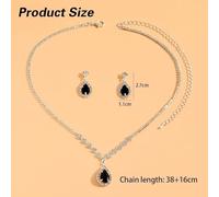 FDEETY Parure Gioielli Donna Goccia Cristallo Collana Orecchini Set Elegante Brillante Cerimonia Matrimonio Accessori