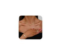 FDEETY Parure Gioielli per Donna Set da Sposa con Strass - Collana, Bracciale e Orecchini per Festa Nuziale - Ideale per Donne e Ragazze