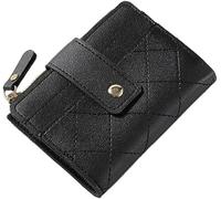 FDEETY Portafoglio Compatto Trapuntato Donna Portamonete Mini Portacarte Cerniera Bottone Automatico