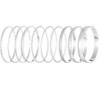 FDEETY Set Bracciali Rigidi Tondi Incisi Texture Assortite Bangles Metallici Impilabili Eleganti Accessori Donna