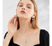 FDEETY Set Di Gioielli Cuore In Argento 925 Con Zirconi Collana E Orecchini Pendenti Elegante Parure Di Gioielli Per Donna Accessori Di Moda In Argento Gioielli Raffinati Per Occasioni Speciali