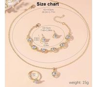 FDEETY Set Gioielli Cuore Cristallo Nero Collana Bracciale Anello Orecchini Elegante Parure Donna Gioielleria Cerimonia Matrimonio