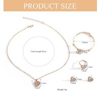 FDEETY Set Gioielli Farfalla Cristalli Collana Bracciale Anello Orecchini Donna Elegante Accessori Cerimonia