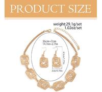 FDEETY Set Gioielli Spirale Geometrica Collana Orecchini Eleganti Catena Metallo Dorato Accessori Donna