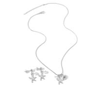 FDEETY Set Gioielli Stella Marina Conchiglia Perla Collana Orecchini Parure Acciaio Inossidabile Ciondolo Marino Catena Serpente