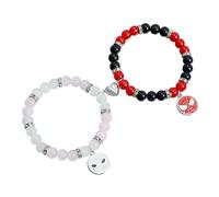 FDEETY Spider Sun Crescent Moon Love Bracciale di Coppia in Cristallo con Perline Bracciale di Collegamento Magnetico Regalo in Primo Piano Molto Popolare