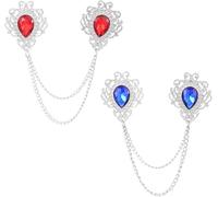 FDEETY Spilla Collare Gioiello Vintage Pietra Goccia Catena Accessorio Abbigliamento Elegante Ornamento Decorativo