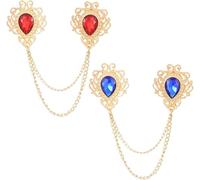 FDEETY Spilla Collare Gioiello Vintage Pietra Goccia Catena Accessorio Abbigliamento Elegante Ornamento Decorativo