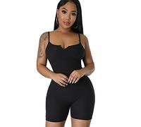 FDEETY Tuta Donna Estiva Corta Jumpsuit Tutina Intera con Spalline Sottili Completo Sportivo Aderente Tutine Corte Pantaloncini Estiva Elegante Body Tuta Aderente