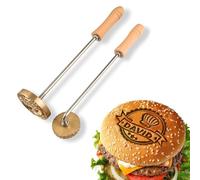 fdemon Ferro da Stiro con Logo Personalizzato - Manico Incluso - per Bistecca Cuoio Cibo Carne Torta di Pane - Timbro Termico per Barbecue, Manico in Legno