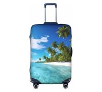 Fdfekgvplp Copertura per valigia per bagagli Island con spiaggia sabbiosa e stampa elastica da viaggio copre per bagagli da 45,7 a 81,7 cm, Bianco, Small