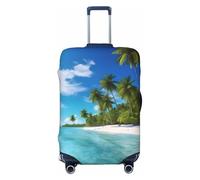 Fdfekgvplp Island With Sandy Beach una protezione per bagagli stampata copertura elastica per valigie da viaggio adatta per bagagli da 45,7 a 81,7 cm, nero, Large
