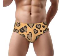 Fdfekgvplp Leopard Love - Slip a triangolo da uomo, a vita bassa, morbidi, traspiranti e assorbenti dal sudore, taglie S-3XL, Nero, 3XL