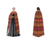 Fdfekgvplp Mantello con cappuccio stampato in stile messicano folk art boho costume medievale per adulti cosplay mantello lungo per uomini e donne