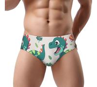 Fdfekgvplp Slip a triangolo da uomo a vita bassa con dinosauro dei cartoni animati, morbidi, traspiranti e assorbenti dal sudore, taglie S-3XL, Nero, S