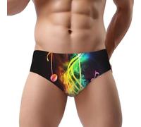 Fdfekgvplp Slip a triangolo da uomo a vita bassa con note musicali colorate, biancheria intima morbida, traspirante e assorbente dal sudore, taglie S-3XL, nero, XXX-Large