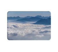 Fdfekgvplp Tappetino di benvenuto, tappetini per porta d'ingresso, paesaggio con montagne e nuvole, tappetino da ingresso per interni ed esterni, tappeto a basso profilo per patio, 61 x 40,6 cm