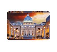 Fdfekgvplp Tappetino di benvenuto, zerbino, zerbino anteriore, stampa Città del Vaticano, per interni ed esterni, tappeto a basso profilo per patio, 61 x 40,6 cm