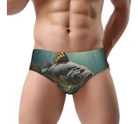 Fdfekgvplp Underwater Catfish - Slip a triangolo da uomo, a vita bassa, morbidi, traspiranti e assorbenti dal sudore, taglie S-3XL, Nero, M