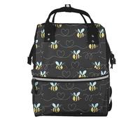 Fdfekgvplp Zaino per pannolini con stampa di api, per mummia, per allattamento, casual, borsa da viaggio per la mamma, regali per la festa della mamma