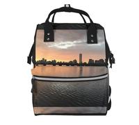 Fdfekgvplp Zaino per pannolini con stampa tramonto città, zaino per pannolini per mummia, borse per bambini, borsa a tracolla casual, borsa da viaggio per la mamma, regali per la festa della mamma