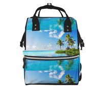 Fdfekgvplp Zaino per pannolini per mummia, bellissima isola nel mare, zaino per pannolini con stampa mummia, borse per bambini, borsa a tracolla casual, borsa da viaggio per la mamma, regali per la