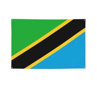 FDGBNM Bandiera della Tanzania vivace striscione per feste, 119,4 x 43,2 cm, resistente ai raggi UV, resistente allo sbiadimento, 4 occhielli, per uso interno ed esterno.