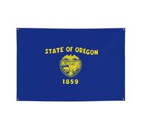 FDGBNM Bandiera dello stato dell'Oregon, striscione vibrante per feste, 119,4 x 43,2 cm, resistente ai raggi UV, resistente allo sbiadimento, 4 occhielli, per uso interno ed esterno.