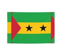 FDGBNM Bandiera di Sao Tomé e Principe vibrante Festone 119,4 x 43,2 cm, resistente ai raggi UVFadeProof, 4 occhielli, per interni ed esterni.