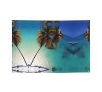 FDGBNM Beach Coconut Sunshine Vibrant Party Banner 119,4 x 43,2 cm, resistente ai raggi UV, resistente allo sbiadimento, 4 occhielli, per uso interno ed esterno.