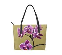 fdgbnm Bella borsa a mano con stampe di orchidee. Borsa a mano da donna con stampa, grande borsa a tracolla in ecopelle.