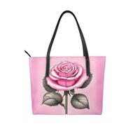 fdgbnm Bella rosa Rose Stampa Borsa a mano Donna Borsa a mano stampata grande borsa a tracolla in ecopelle.