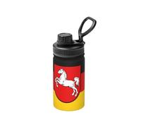 FDGBNM Bottiglia termica con bandiera della Bassa Sassonia, da 350 ml, a doppia parete, a prova di perdite, a prova di sudore, all'aperto e in viaggio.