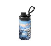 FDGBNM Bottiglia termica con paesaggio innevato da 350 ml. Doppia parete, a prova di perdite, a prova di sudore, all'aperto e in viaggio.