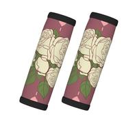 fdgbnm Confezione da 2 impugnature per bagagli, con rosa bianca dell'amore, in neoprene, per una facile identificazione