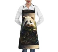 fdgbnm Grazioso grembiule a forma di panda. Impermeabile di alta qualità con tasca. 100% poliestere, senza pieghe, per cucina, barbecue, bar, salone.
