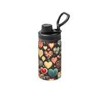 FDGBNM Heart Crush Flower - Bottiglia termica da 340 ml. Doppia parete, a prova di perdite, a prova di sudore, all'aperto e in viaggio.