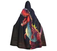 fdgbnm Mantello con cappuccio per adulti a forma di dinosauro dalla bocca grande. Mantello per cosplay, costume di Halloween, stampa completa in poliestere.