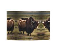 FDGBNM Mighty Highland Yak - Striscione vibrante per feste, 119,4 x 43,2 cm, resistente ai raggi UV, resistente allo sbiadimento, 4 occhielli, per interni ed esterni.