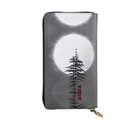 fdgbnm Moon Pine Tree - Portafoglio da donna in pelle RFID, con cerniera, grande capacità