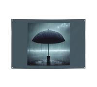 FDGBNM Ombrello nero sotto la pioggia Vibrant Party Banner 119,4 x 43,2 cm, resistente ai raggi UVFadeProof, 4 occhielli, per uso interno/esterno.