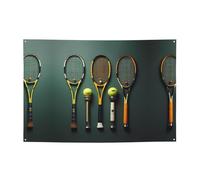 FDGBNM Palline da tennis e racchette vibrante Party Banner 119,4 x 43,2 cm, resistente ai raggi UVFadeProof, 4 occhielli, per uso interno/esterno.
