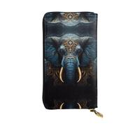 fdgbnm Portafoglio in pelle con elefante. Portafoglio da donna in pelle RFID, grande capacità con cerniera