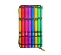 fdgbnm Portafoglio in pelle con pastelli colorati. Portafoglio in pelle RFID da donna, borsa con cerniera di grande capacità