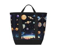 fdgbnm Saturn Jupiter Earth - Borsa termica termica per il pranzo, grande capacità, da donna