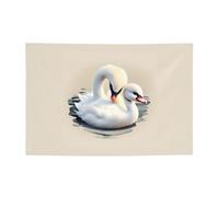 FDGBNM Simpatico piccolo cigno vibrante striscione per feste 119,4 x 43,2 cm, resistente ai raggi UV, resistente allo sbiadimento, 4 occhielli, per uso interno ed esterno.